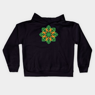 unique green and yellow ornamentation Kids Hoodie